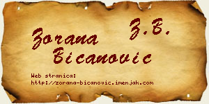 Zorana Bicanović vizit kartica